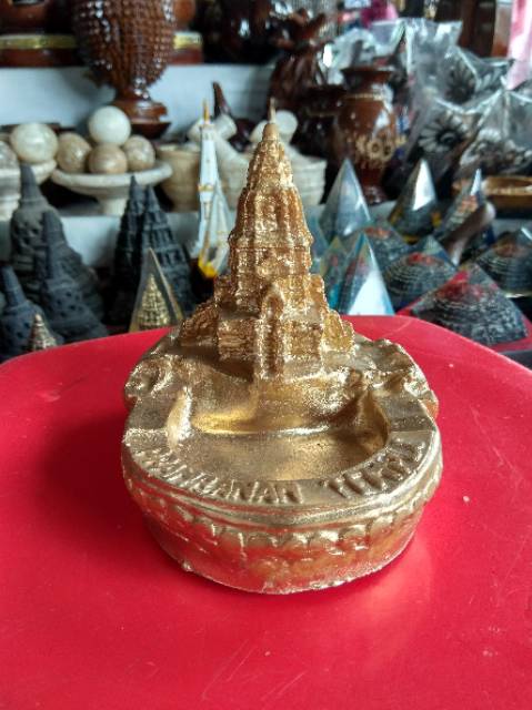 (BISA COD) ASBAK CANDI PRAMBANAN BAHAN FIBERGLASS WARNA LENGKAP 12x8 cm - SOUVENIR DEKORASI RUMAH