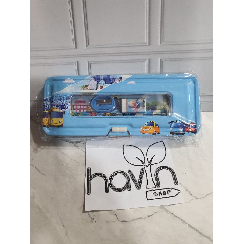 kotak pensil KALENG KLEP ada ISI/pencil case-TAYO