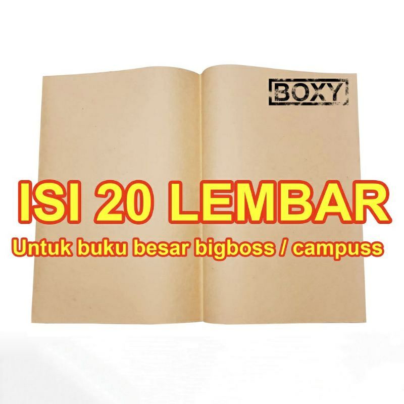 

[ 1PACK ] Sampul Buku Kertas Coklat Boxy Campus Polos dan Nama Isi 20 Lembar