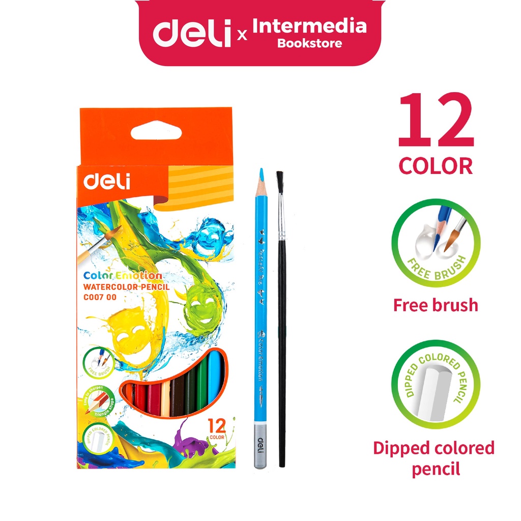 

Deli EC00700 Watercolor Pencil / Pensil Warna Air 12 Warna