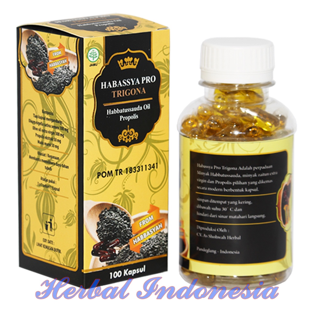 HABASSYA PRO TRIGON 100 kapsul | Habbatussauda Oil Extra Propolis Trigona Original