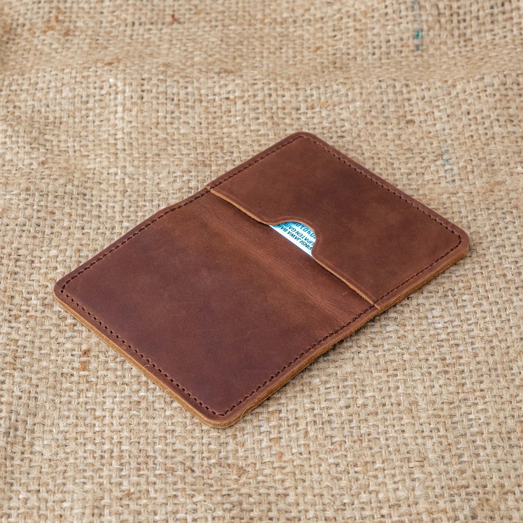 Dompet Kartu Pria Dompet Kartu Tipis Bahan Kulit Lipat Dua