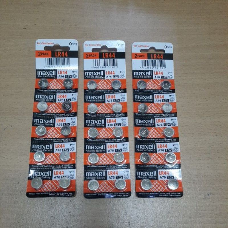 Baterai LR44 Maxell (2 pc) / Baterai Kalkulator LR44