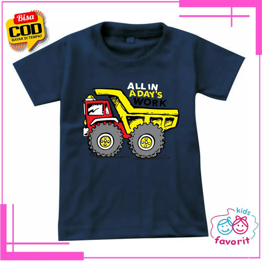 KAOS ANAK LAKI LAKI MOTIF MOBIL DUMP TRUK