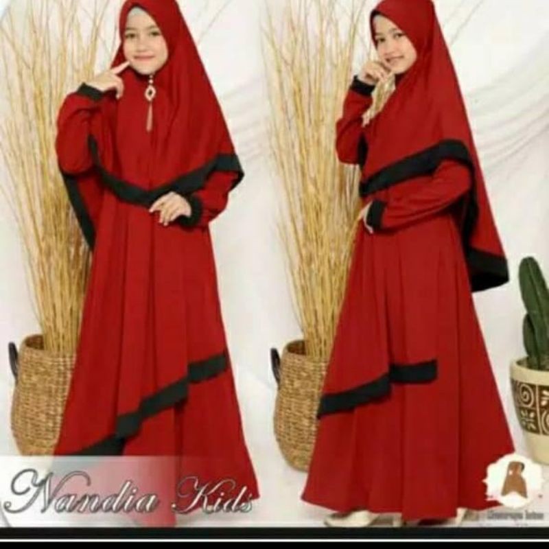 Nandia Kids gamis anak terbaru (Free Hijab)