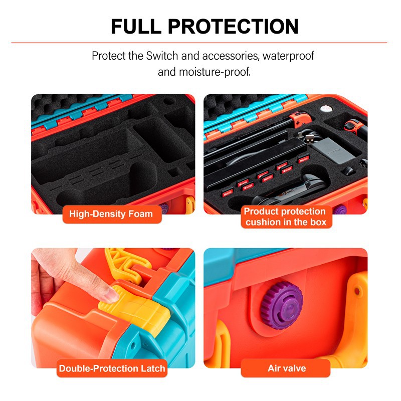 Devaso Waterproof Colorful Carrying Case For Nintendo Switch Original