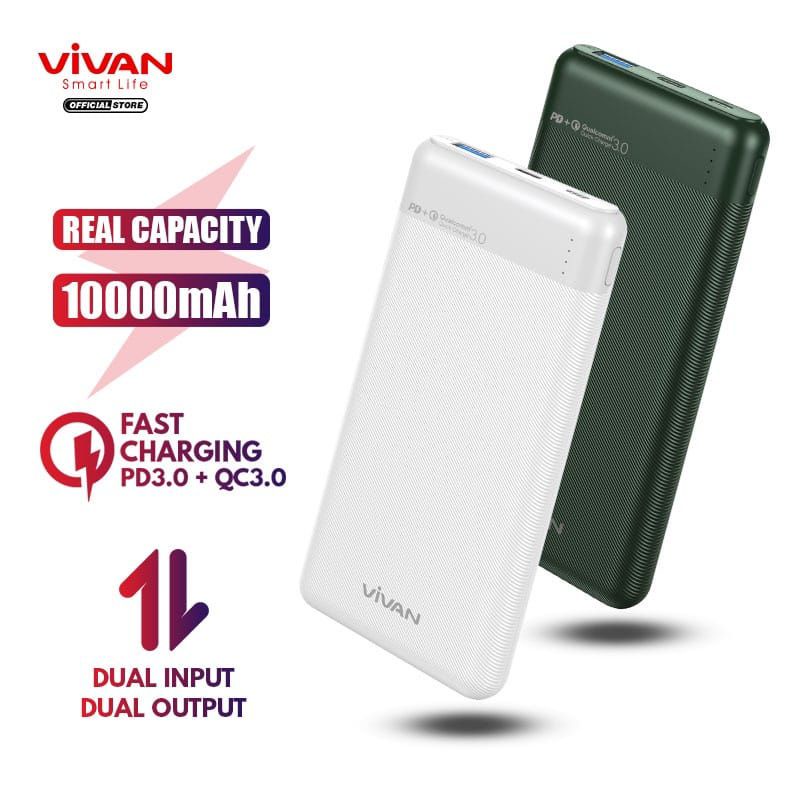 POWERBANK 10000mAh QUICK CHARGE 18W DUAL INPUT &amp; OUTPUT VIVAN VPB-M10