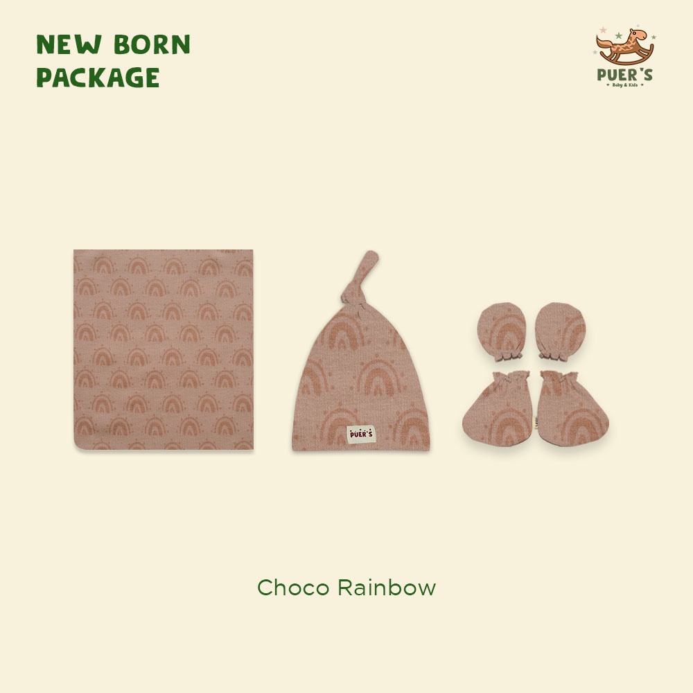 NEWBORN PACKAGE (SWADDLE SET) CHOCO RAINBOW