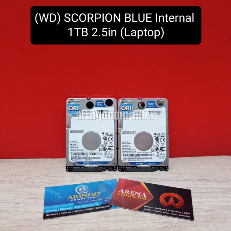 Harddisk Western Digital (WD) SCORPION BLUE Internal 1TB 2.5in (Laptop)