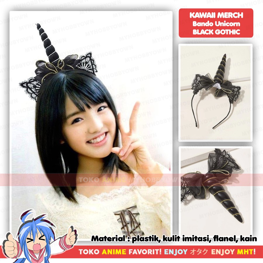 Bando Unicorn Gothic Hitam Keren Lolita