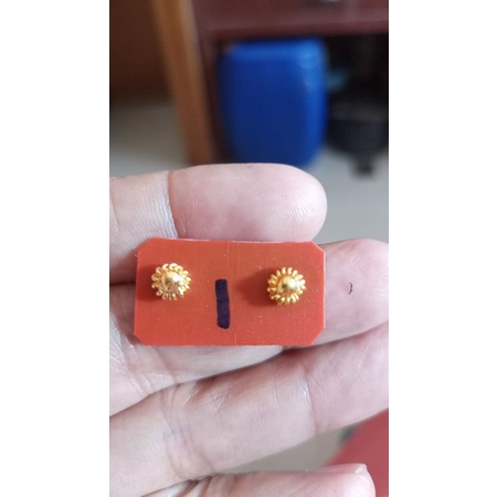 anting model bintik berat 1 gr emas 24k 99.9% emas balige toba