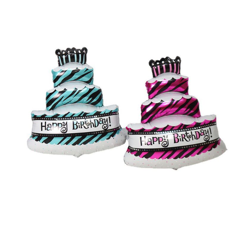 BALON FOIL CAKE HAPPY BIRTHDAY MINI / BALON FOIL CAKE HAPPY BIRTHDAY 3 SUSUN MINI / BALON FOIL MURAH