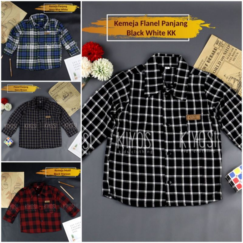 Kemeja Anak Flanel Laki-laki Lengan Panjang Best Seller 1-6 Tahun