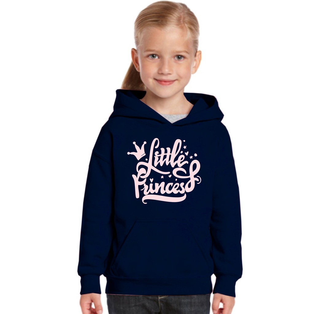 HOODIE ANAK PEREMPUAN LITTLE PRINCESS /// PAKAIAN ANAK FLEECE TEBAL LUCU KEKINIAN TERBARU''