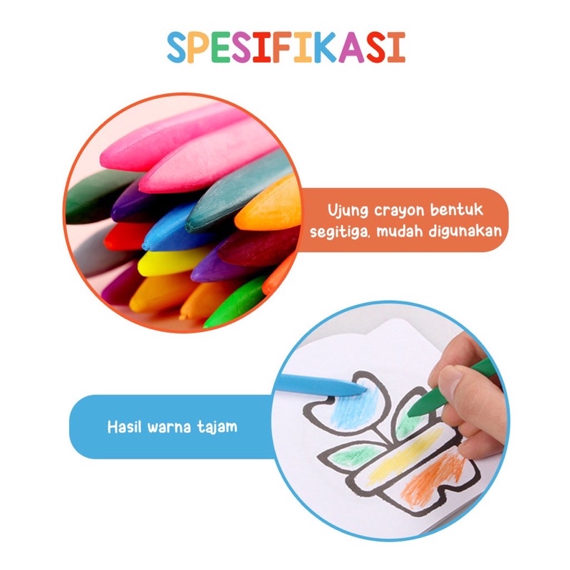 

RB Krayon Anak Crayon Hands Clean Set In 1 Mewarnai Anak Isi 12 24 36 Warna - crayon plastik