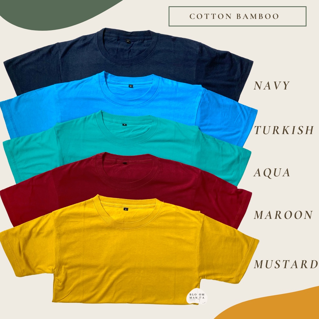 [ANTI BAKTERI] BLOOMANIA Kaos Polos Cotton Bamboo/Katun Bambu Size S-XXL