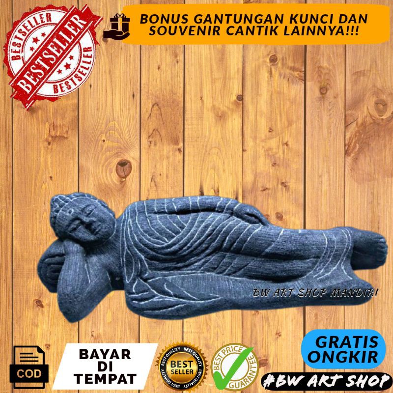 (BISA BAYAR DITEMPAT ATAU COD) MINIATUR PATUNG BUDHA TIDUR BATU | HIASAN AKUARIUM | PATUNG AQUARIUM 