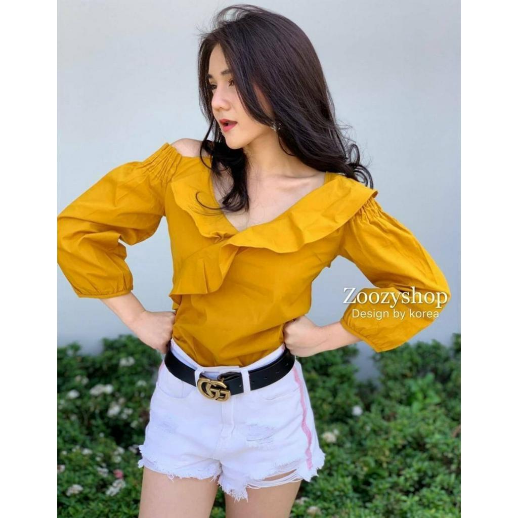 ATASAN ZOOZY MOTIF RUFFLE FASHION WANITA IMPORT BANGKOK CODE 55