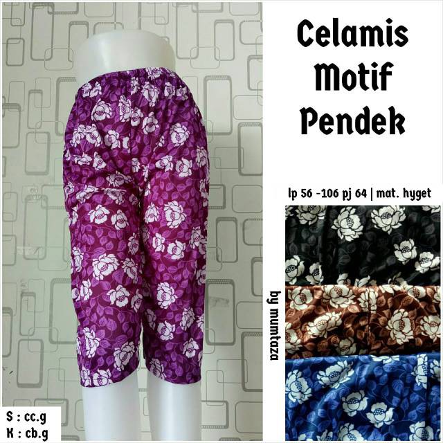 Celana Pendek Wanita Motif / Celana Legging Selutut JUMBO / Celana Pendek Wanita Dewasa HYGET