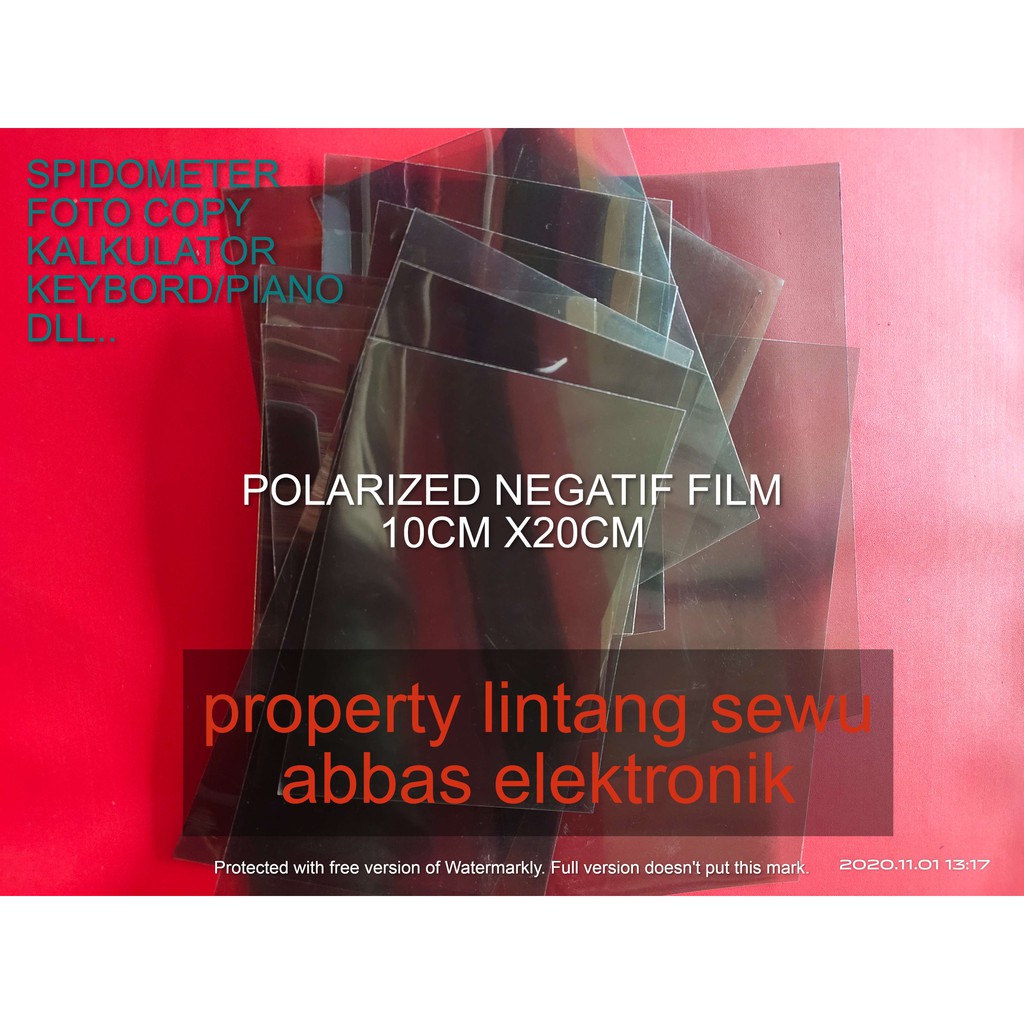 POLARIS POLARIZED NEGATIF FILM 10X20 LCD LAYAR SPEEDOMETER SPIDOMETER KALKULATOR KEYBOARD FOTO COPY