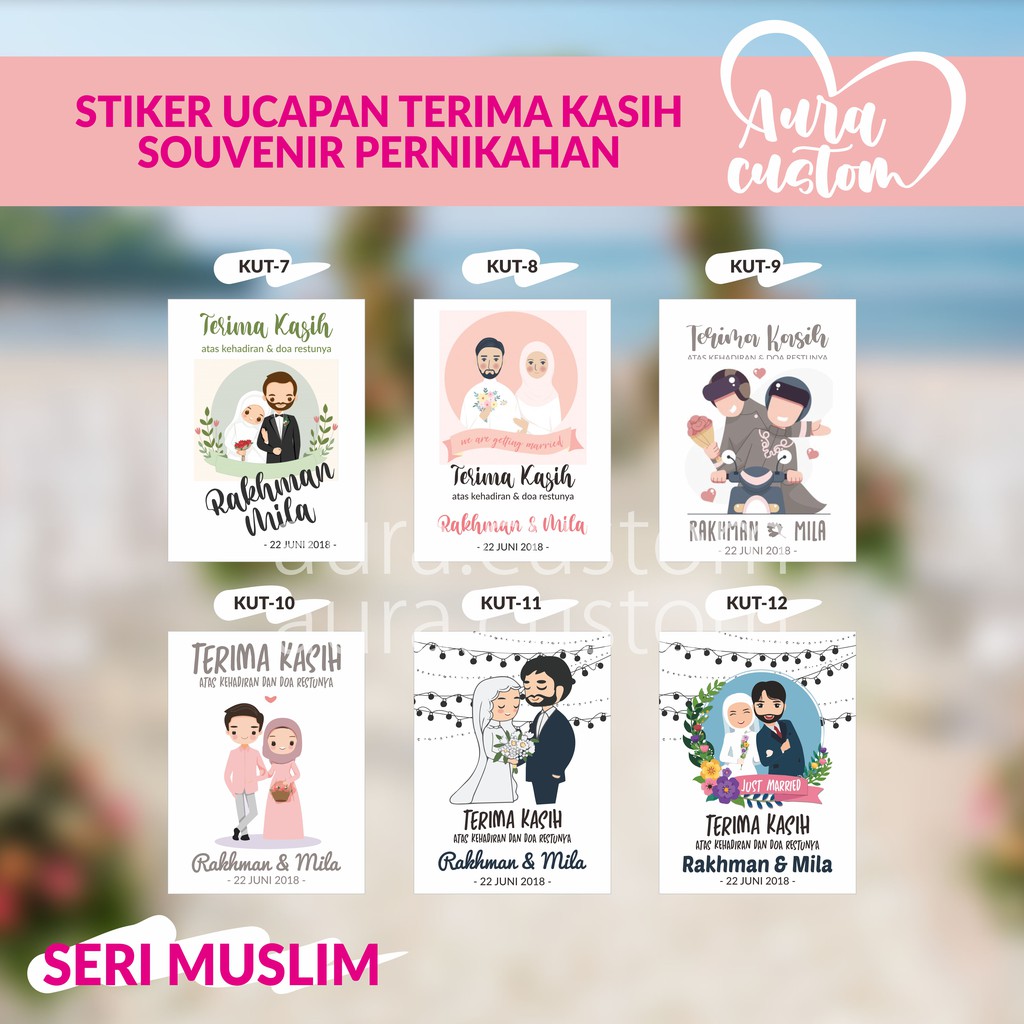 

STIKER UCAPAN TERIMA KASIH SOUVENIR PERNIKAHAN - KUT - THANKS CARD WEDDING