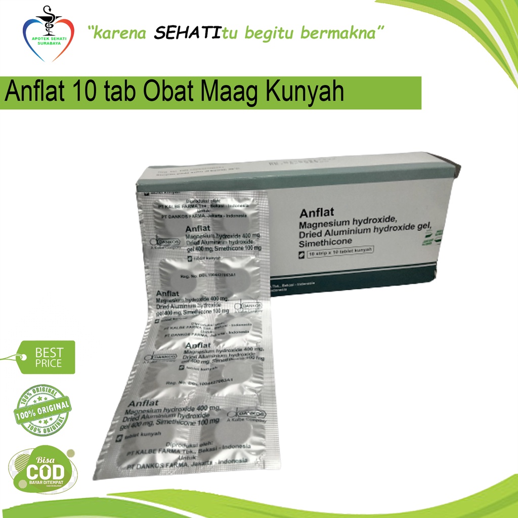 ANFLAT TABLET KUNYAH OBAT MAAG LAMBUNG KEMBUNG