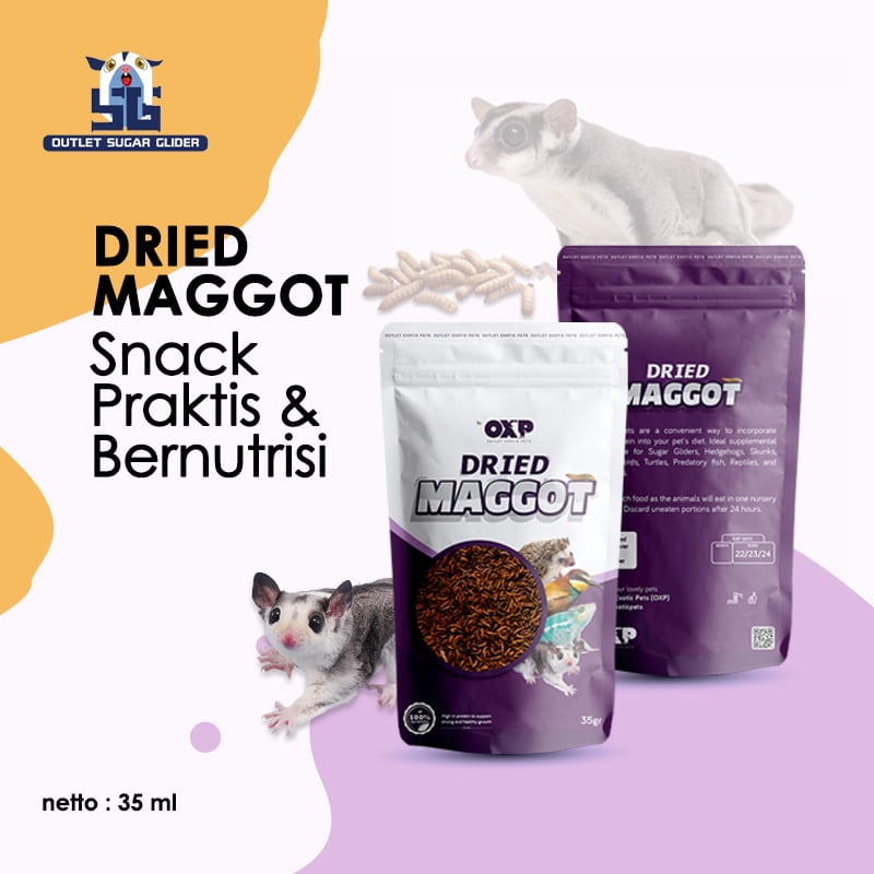 MAGGOT BSF KERING CEMILAN BER-PROTEIN SUGAR GLIDER / LANDAK MINI 30GRAM