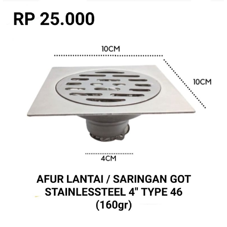 AFUR LANTAI /SARINGAN GOT 4&quot;M(10CM) STAINLESTEEL HIGH QUALITY PRODUCT