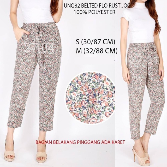 Celana panjang wanita motif branded UNIQLO original