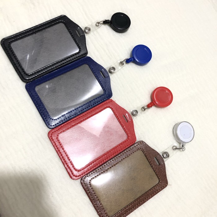 

ORGANIZER-DOCUMENT- ID CARD HOLDER KULIT DAN YOYO 1 SET / NAME TAG/TEMPAT ID CARD KULIT - MERAH