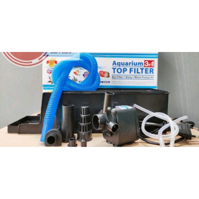 Top filter box medium 1 sett mesin pompa air aquarium 3in1 rosston RS 1200