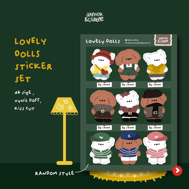 LOVELY DOLLS STICKER SET