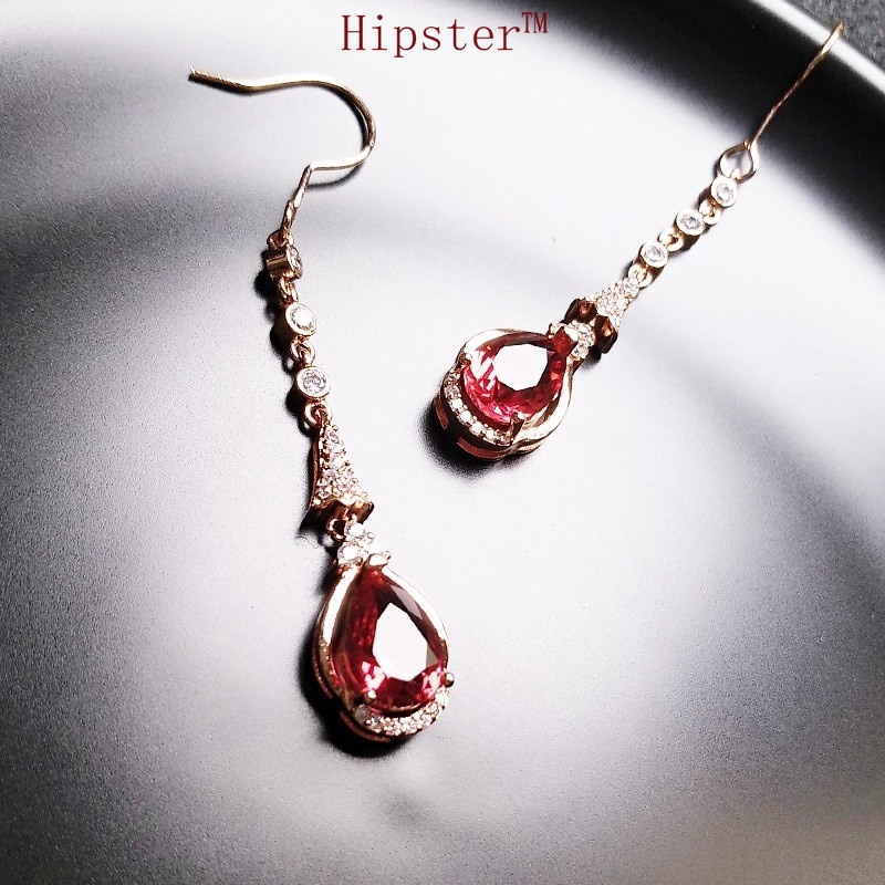 Hot Sale Light Luxury Colored Gems Micro Inlaid with Diamond Crystal Ear Hook