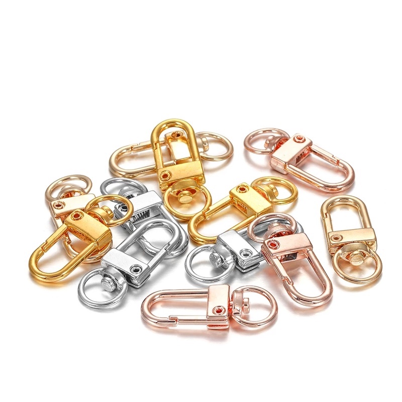 10 Pcs/ Pack Luggage Handbag 3 Point Small Door Buckle/ Rotatable Metal Keychain Connectors