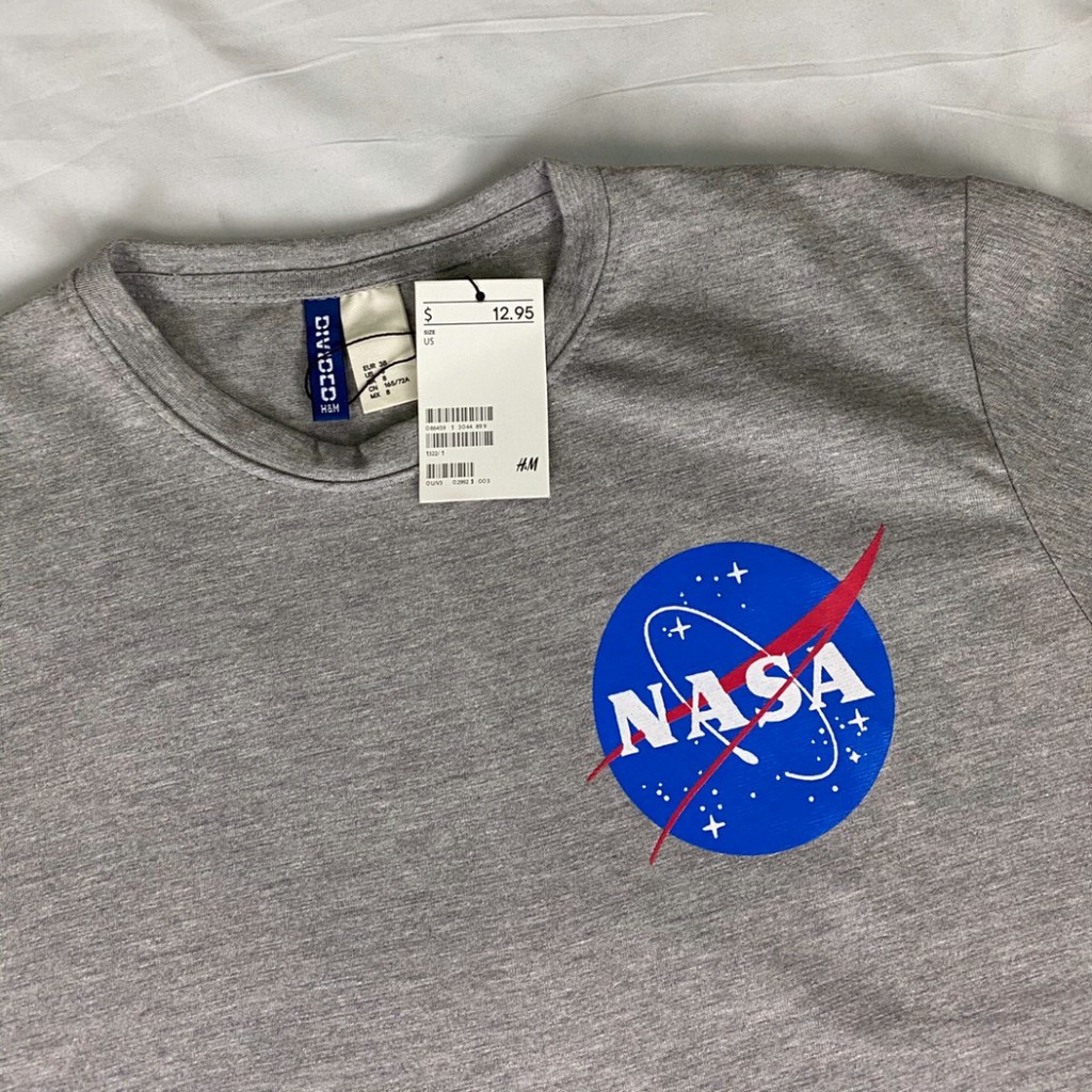 H&amp;M Tee NASA Grey / Kaos HnM Original Pria Wanita