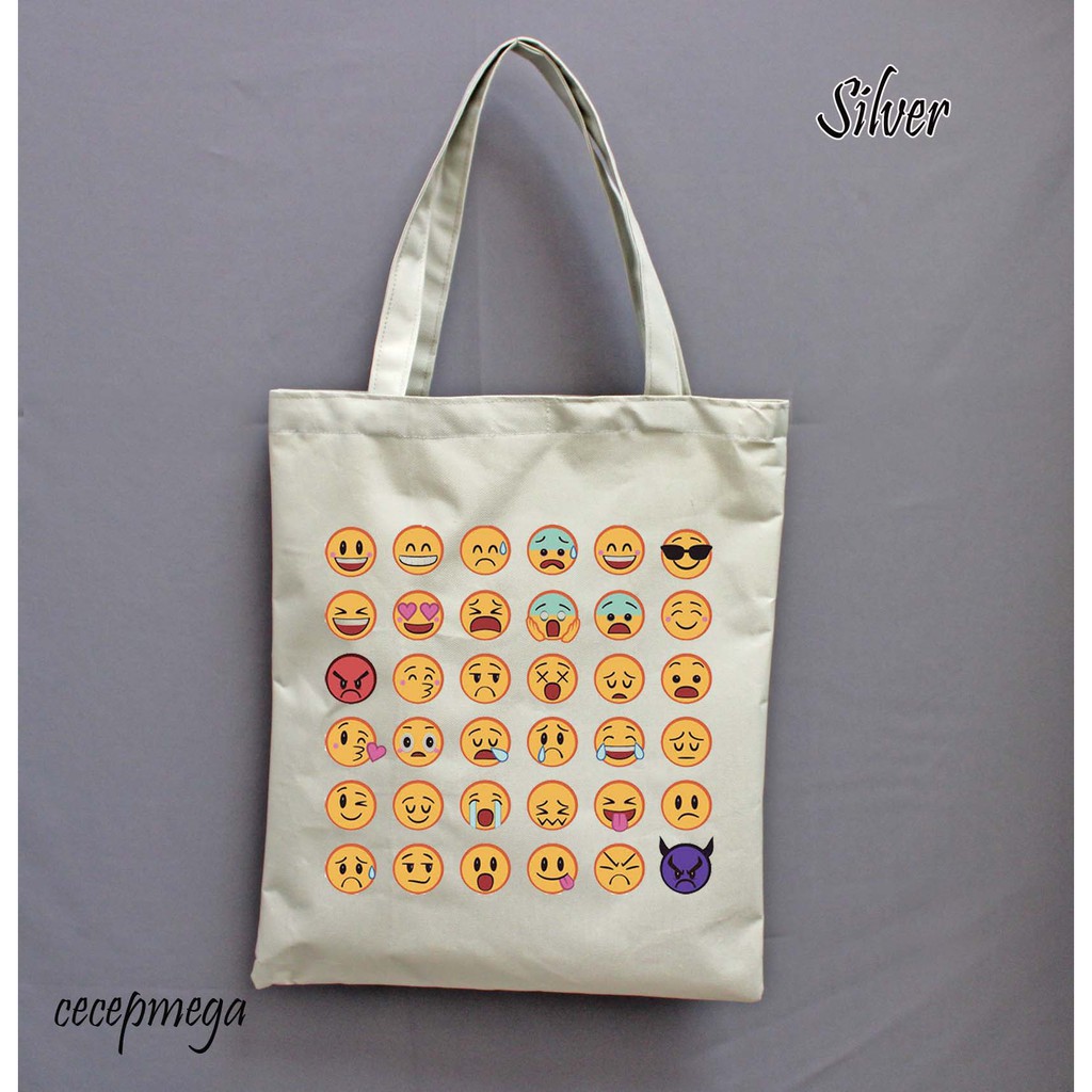 tote bag/tas tote emoticon design DSN015