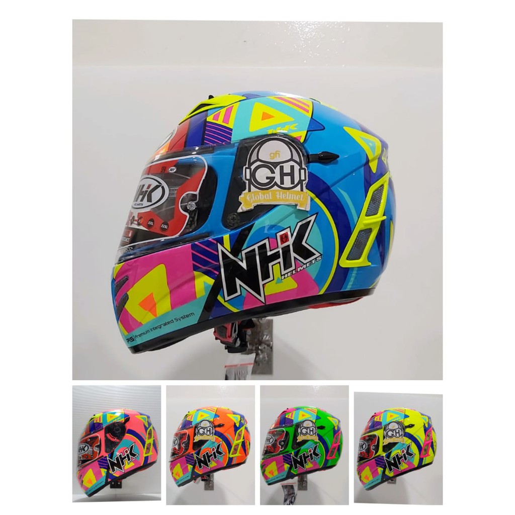 HELM NHK full face Terminator PigmenT Soleluna Orange yellow blue pink  / helm fulface motif