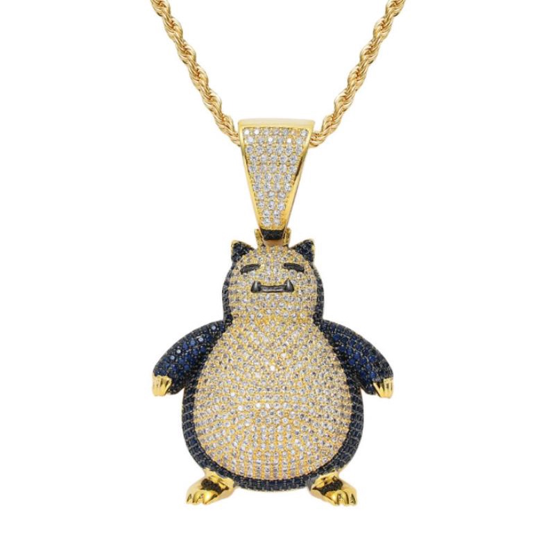 Kalung Liontin anime micro-encrusted zircon Gaya hip hop Untuk Hadiah