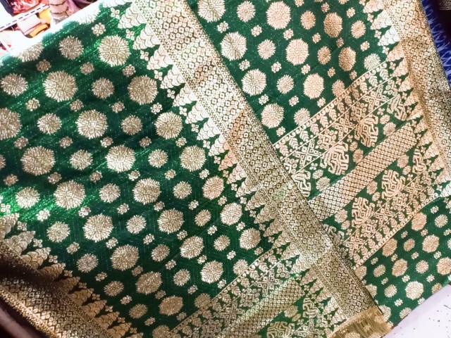 SONGKET TENUN MESIN MOTIF CANTIK MANIS REBUNG KRISTAL ATBM