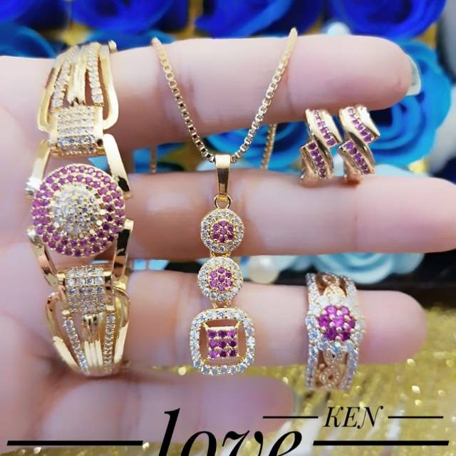 Xuping set perhiasan lapis emas 24k 2248k