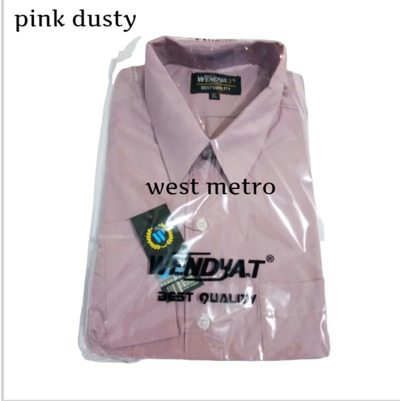 real pic ☝Kemeja Pria Warna Taro Muda/ Pink Dusty  Polos Lengan Panjang / Kemeja Cowok