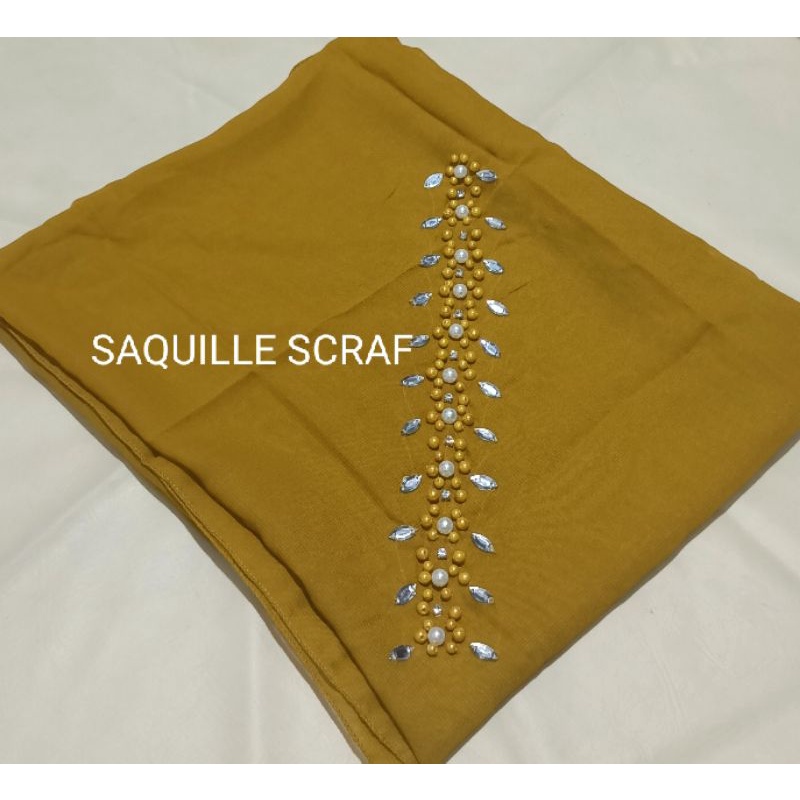 segiempat bella square payet mutiara permata/jilbab segiempat bella square bando payet/hijab bella-LIME