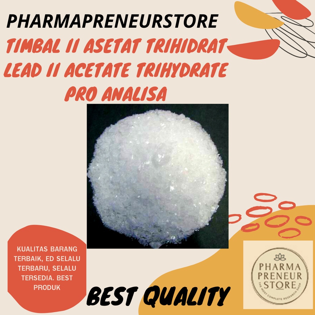 LEAD II ACETATE TRIHYDRATE / TIMBAL II ASETAT TRIHIDRAT PRO ANALISA 50 DAN 100 GRAM MERCK BEST QUALITY