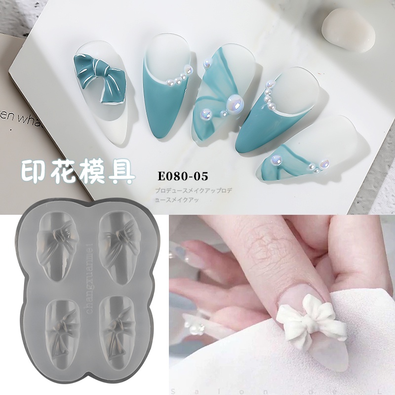 【 COD 】3D Butterfly Silicone Nail Carving Mold/Ribbon Stamping Design Nail/COWSAR DIY UV GeL Hard RESIN Nail Art