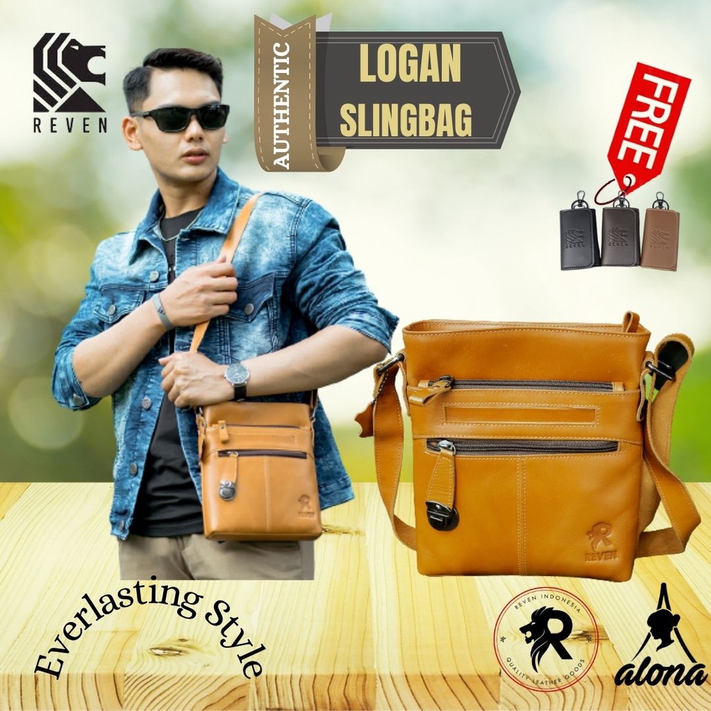 Crossbody Bag Pria Tas Soren Selendang Sling Bag Pria Kulit Asli Keren Original Distro Anti Air Wate