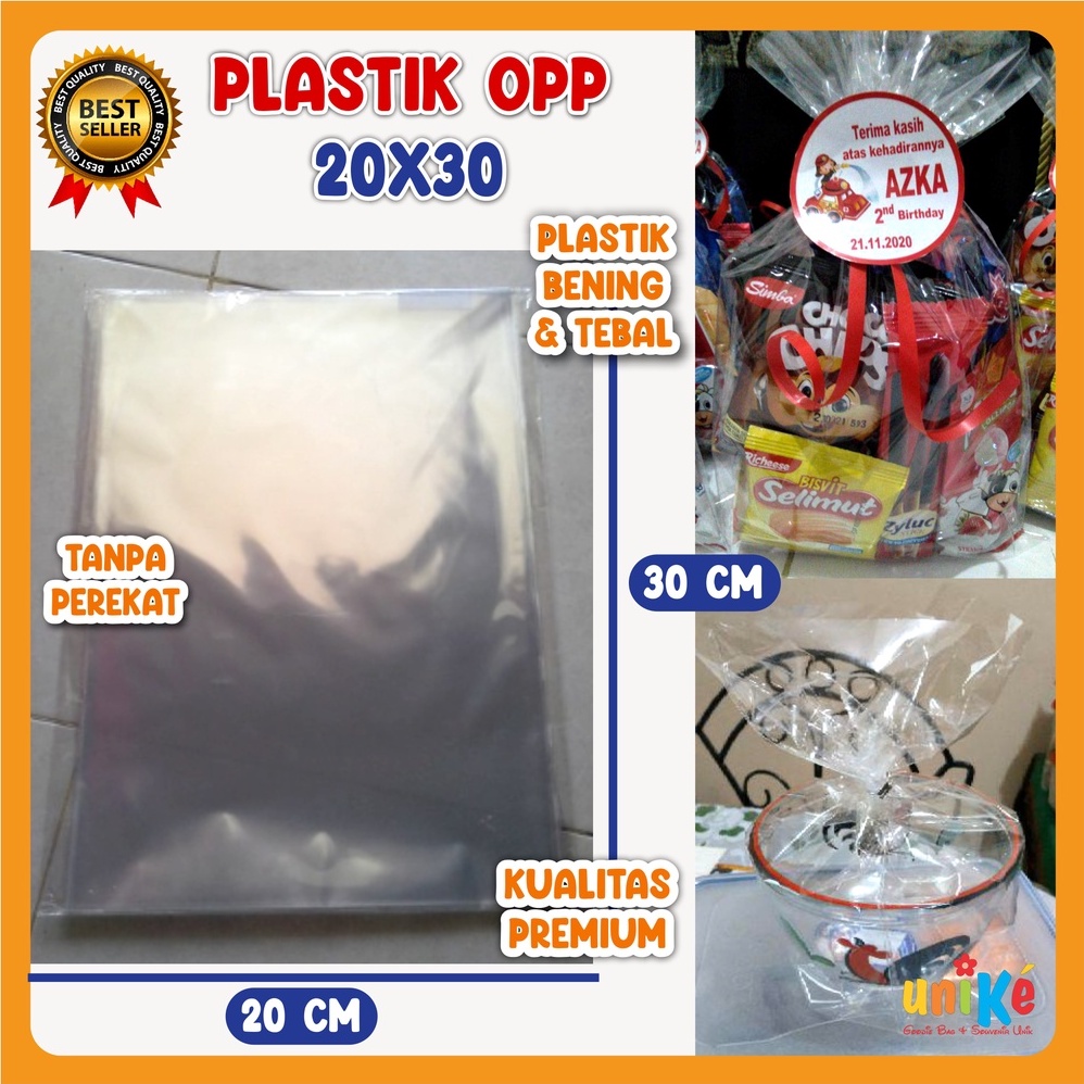 

KANTONG PLASTIK 20x30 OPP Kaca Bening Transparan TEBAL Bingkisan Parcel Souvenir Ulang Tahun Anak