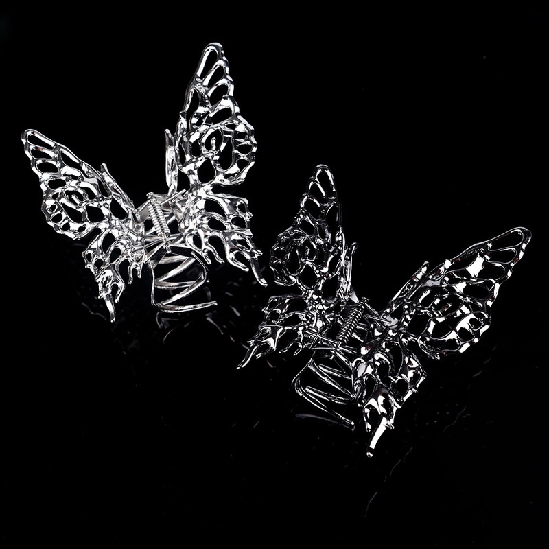Jepit Rambut Model Butterfly Hollow Bahan Metal Gaya Korea Untuk Wanita