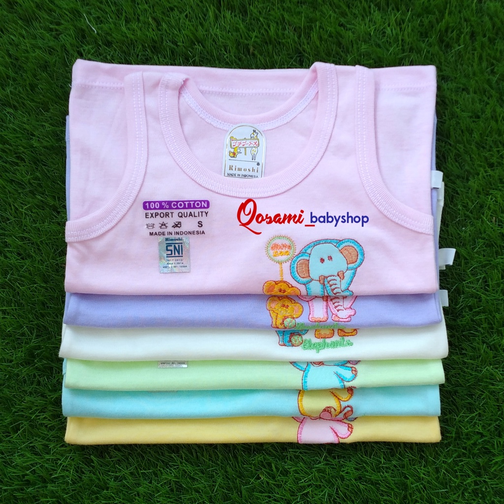 3 pcs RIMOSHI Kaos Buntung Bayi Polos Uk S, M, L, XL SNI