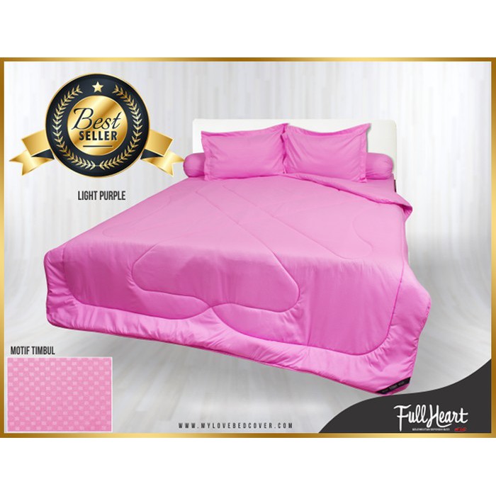 SPREI POLOS FULL HEART MY LOVE "LIGHT PURPLE" KING 180 x 200