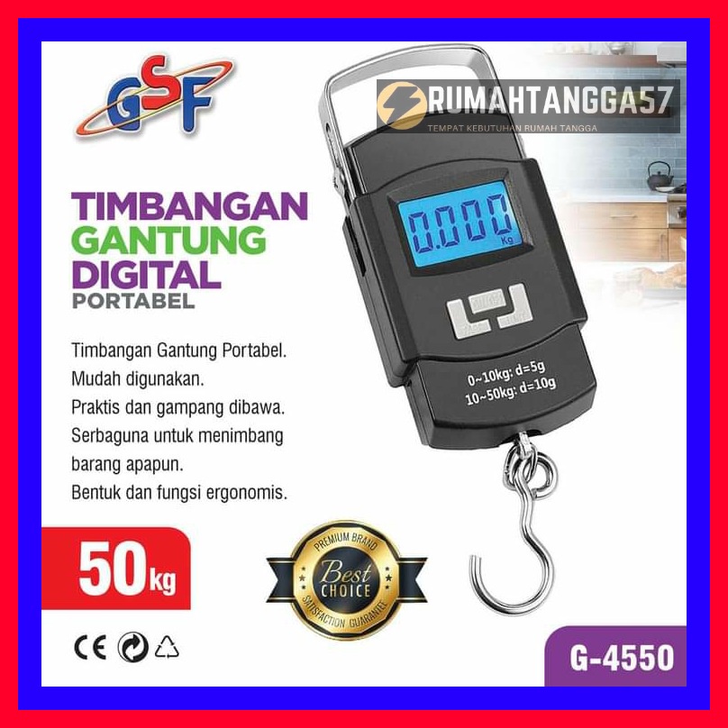 TIMBANGAN GANTUNG DIGITAL PORTABLE 50KG / TIMBANGAN GSF / TIMBANGAN GANTUNG GSF 50KG / TIMBANGAN GAN